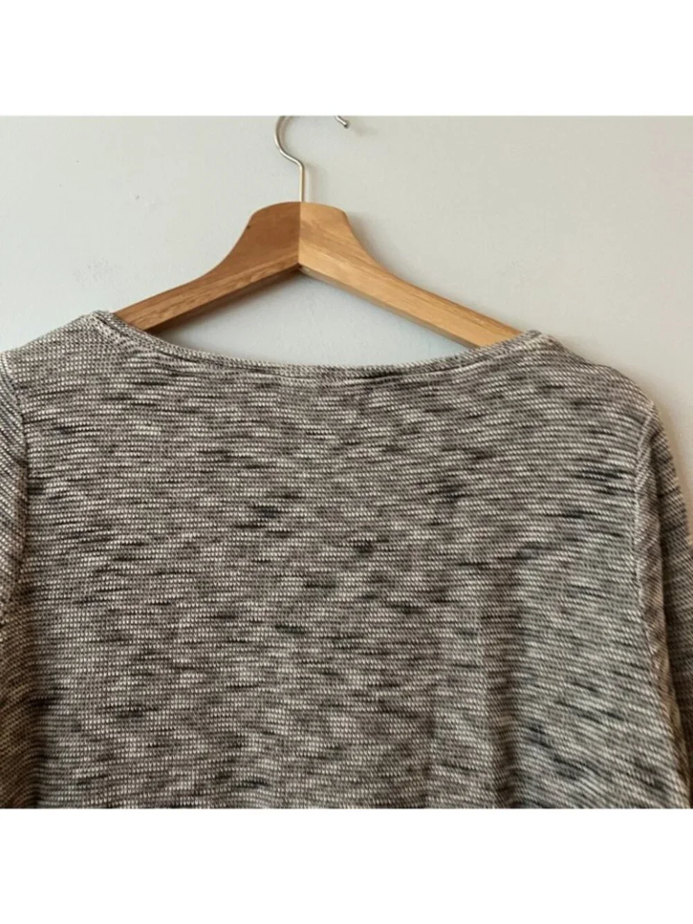 J. Jill Pure Jill Marble Textured Black and White 3/4 Sleeve Sweater Women's M